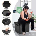Fireproof Storage Ottoman with Lock and Handles