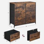 Stylish 6-Drawer Fabric Dresser with Wooden Top