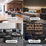 Fireproof Storage Ottoman with Lock and Handles