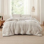 Beige Queen Comforter Set - 4 Piece Pinch Pleat