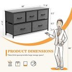Sweetcrispy 5-Drawer Fabric Dresser for Storage