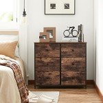 Stylish 6-Drawer Fabric Dresser with Wooden Top