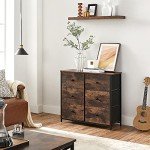Stylish 6-Drawer Fabric Dresser with Wooden Top