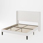 Velvet Queen Bed Frame with Tufted Headboard