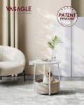Modern Round End Table with Fabric Basket