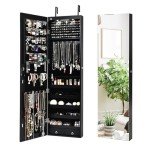NAFORT 2-LED Jewelry Armoire with Full Length Mirror