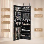 NAFORT 2-LED Jewelry Armoire with Full Length Mirror