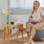 Pipishell Bamboo Stackable End Tables – Set of 2