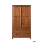 Walnut Finish Shaker 2-Door Wardrobe Storage