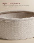 Modern Round End Table with Fabric Basket