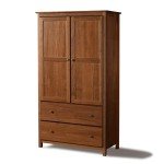 Walnut Finish Shaker 2-Door Wardrobe Storage