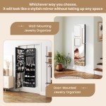 NAFORT 2-LED Jewelry Armoire with Full Length Mirror