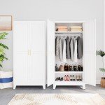 71" Metal Armoire Closet with Adjustable Shelves