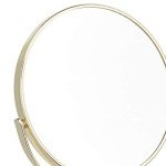 Round Vanity Mirror with Dual Magnification, Gold