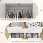 70" Modern Wooden Wardrobe Closet with Drawers