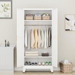 71" Metal Armoire Closet with Adjustable Shelves