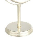 Round Vanity Mirror with Dual Magnification, Gold
