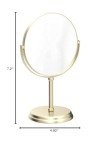 Round Vanity Mirror with Dual Magnification, Gold
