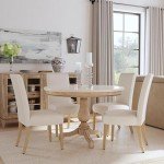 Cream Textured Upholstered Dining Chair Set of 2