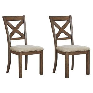 Moriville Modern Farmhouse Upholstered Dining Chairs, Set of 2