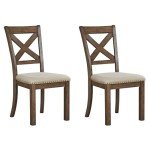 Moriville Modern Farmhouse Upholstered Dining Chairs, Set of 2