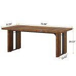 Rustic 71" Dining Table for 6-8 People