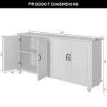 White 62" Coffee Bar Cabinet with Storage