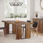 Rustic 71" Dining Table for 6-8 People
