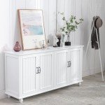 White 62" Coffee Bar Cabinet with Storage