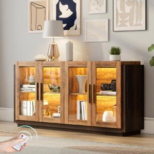 Modern Sideboard Buffet Cabinet with LED Lights