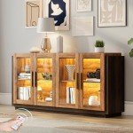 Modern Sideboard Buffet Cabinet with LED Lights