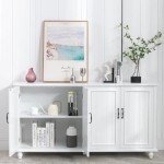 White 62" Coffee Bar Cabinet with Storage
