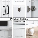 White 62" Coffee Bar Cabinet with Storage