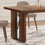 Rustic 71" Dining Table for 6-8 People