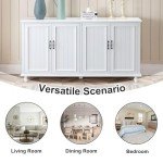 White 62" Coffee Bar Cabinet with Storage