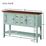Merax Retro Blue Farmhouse Buffet Sideboard Table