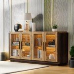 Modern Sideboard Buffet Cabinet with LED Lights