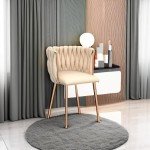 Velvet Dining Chairs Set of 2 with Gold Legs