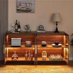 Modern Sideboard Buffet Cabinet with LED Lights
