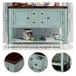 Merax Retro Blue Farmhouse Buffet Sideboard Table