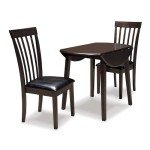 Ashley Hammis Dark Brown Round Drop Leaf Table