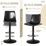 Modern Adjustable Bar Stools Set of 4