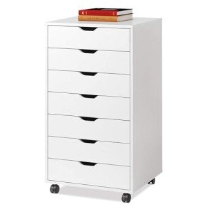DEVAISE 7-Drawer Wood Dresser with Wheels