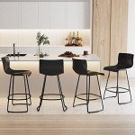 Modern Swivel Bar Stool Set of 4 - Black