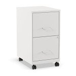 Pearl White 2-Drawer Mobile File Cabinet