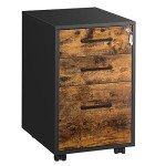 SONGMICS Locking File Cabinet in Rustic Brown