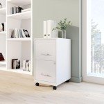 Pearl White 2-Drawer Mobile File Cabinet