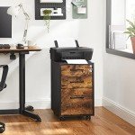 SONGMICS Locking File Cabinet in Rustic Brown