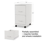 Pearl White 2-Drawer Mobile File Cabinet