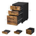 SONGMICS Locking File Cabinet in Rustic Brown